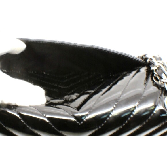 Chanel Classic Single Flap Bag Chevron Patent Maxi Black - Picture 12 of 13